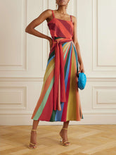 Einzigartiges und wunderschönes Midikleid mit Regenbogen-Print
